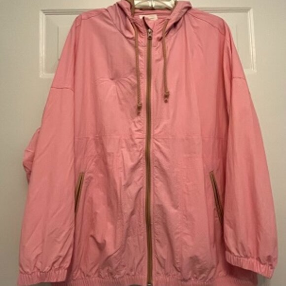 NWT Lou & Grey for LOFTColorblock Windbreaker/Raincoat Jacket Large Frosted Pink - Picture 4 of 8